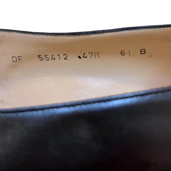 Vintage SALVATORE FERRAGAMO Square-Toe‎ Black Leather Heels - Picture 5 of 15